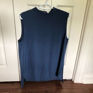 Uniqlo Blue Sleeveless Mock Neck Top